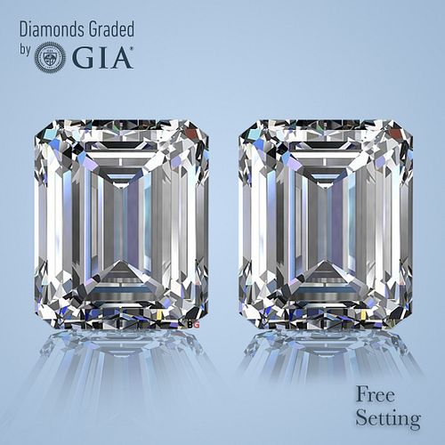 6.02 carat diamond pair Emerald cut Diamond GIA Graded 1) 3.01 ct, Color I, VVS2 2) 3.01 ct, Color I, VS1. Appraised Value: $237,000 