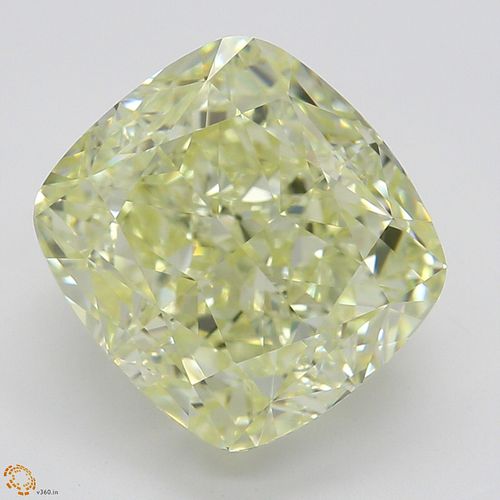 3.52 ct, Natural Fancy Light Yellow Even Color, VS2, Cushion cut Diamond (GIA Graded), Appraised Value: $63,300 