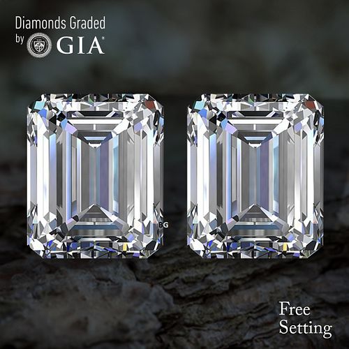 16.06 carat diamond pair Emerald cut Diamond GIA Graded 1) 8.05 ct, Color H, VVS2 2) 8.01 ct, Color I, VVS2. Appraised Value: $1,316,400 