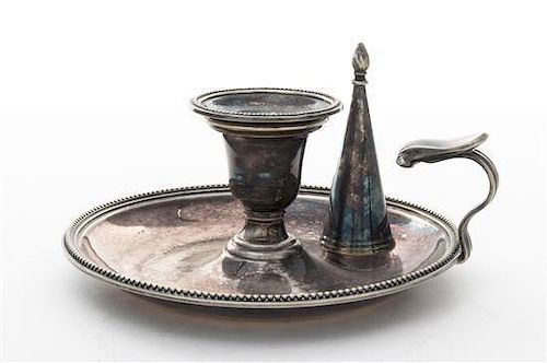* An English Silver-plate Chamberstick, Henry Wilkinson & Co Diameter 6 1/2 inches.