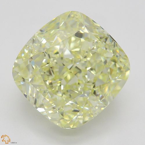 4.52 ct, Natural Fancy Light Yellow Even Color, VVS1, Cushion cut Diamond (GIA Graded), Appraised Value: $122,900 