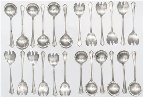 * A Partial American Silver Flatware Set, R. Wallace & Sons Length of first 5 1/4 inches.