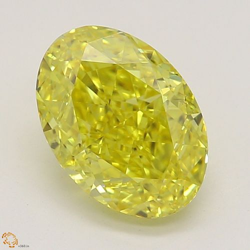 1.02 ct, Natural Fancy Vivid Yellow Even Color, SI1, Oval cut Diamond (GIA Graded), Appraised Value: $32,000 