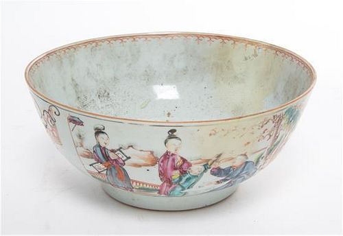 * A Chinese Export Porcelain Center Bowl Diameter 9 1/8 inches.