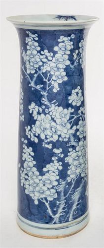 A Chinese Blue and White Vase Height 17 3/4 inches.