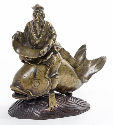 A Bronze Figural Censer Height 6 1/2 inches.