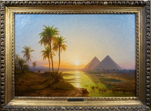 THE GREAT PYRAMIDS OF GIZA  OIL PAINTING