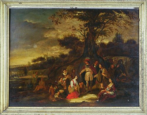 OF REMBRANDT SCHOOL OIL PAINTING