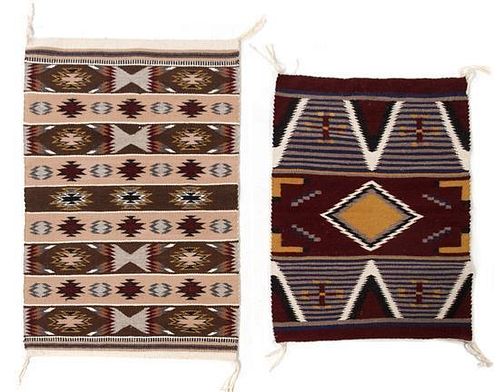 * Two Navajo Wool Rugs Larger 30 1/2 x 19 1/2 inches.