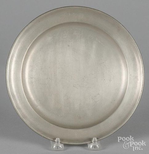 Boston, Massachusetts pewter plate, ca. 1805, bearing the touch of Thomas Badger, 8 3/8'' dia.