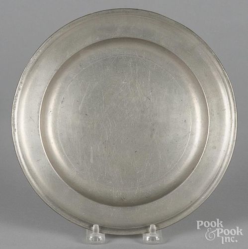 Hartford, Connecticut pewter plate, ca. 1840, bearing the touch of Thomas Boardman, 8 7/8'' dia.
