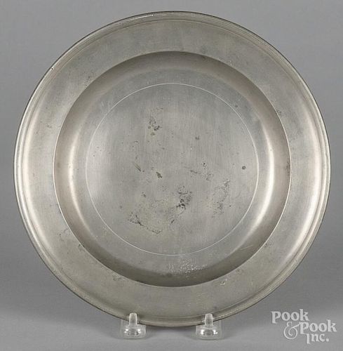 Hartford, Connecticut pewter plate, ca. 1840, bearing the touch of Thomas Boardman, 9 3/8'' dia.