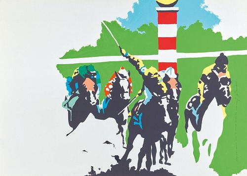 HORSE RACING OIL PAINTING