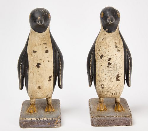 Pair of Folk Art Penguins