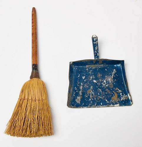 Miniature Antique Broom and Dustpan