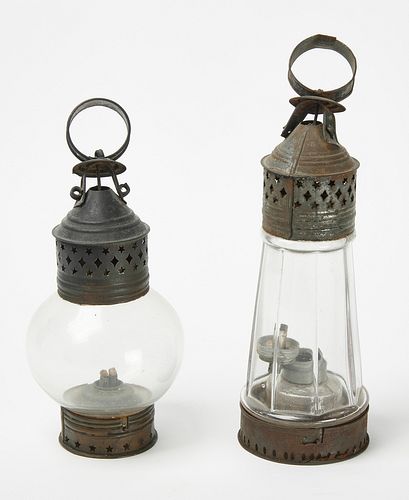 Two Early Blown Glass Lanterns