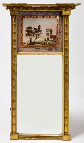 Two-Part Federal Mirror with Reverse Painting
