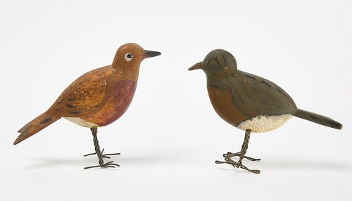 Two Folk Art Birds
