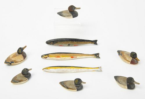 Miniature Carved Fish and Decoys