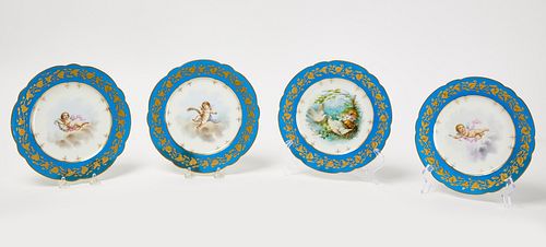 Four French Porcelain Plates