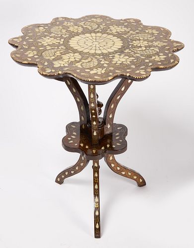 Table with Pearl, Brass, and Pewter Inlay