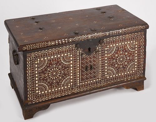 Small Chest with Bone and Pearl Inlay