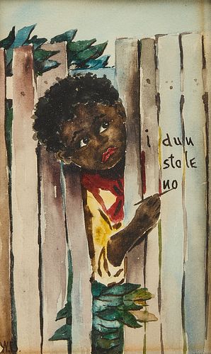 Watercolor of African-American Child