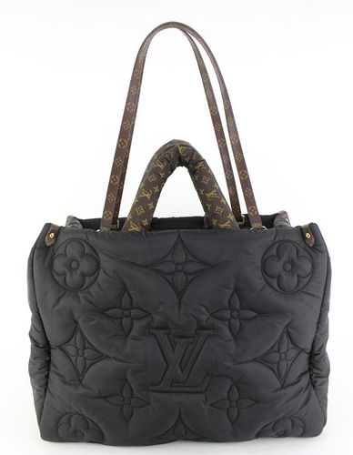 LOUIS VUITTON BLACK QUILTED PUFFER MONOGRAM PILLOW ONTHEGO GM