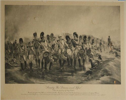 Goupil and Co London- 19th c engraving Steady the Drums and Fifes-16 x 24"