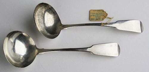 Pair of sauce ladles. Hallmarked Dublin, 1812, JP (poss. John Power). 2.4 troy oz.