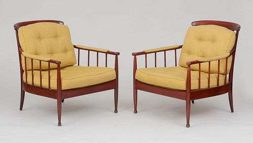 KERSTIN HÖRLIN-HOLMQUIST FOR OPE MOBLER SWEDEN, PAIR OF ARMCHAIRS