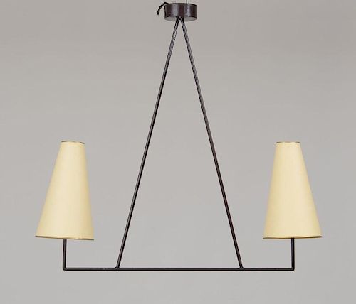 STYLE OF JEAN ROYÈRE, TWO-LIGHT HANGING FIXTURE