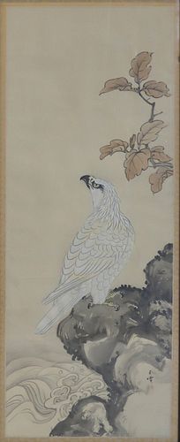 Signed Asian Painting of a Hawk.
