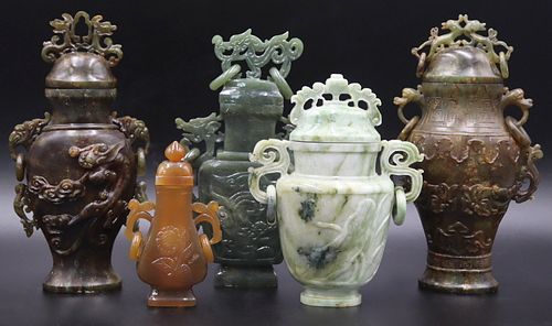 Carved Jade, Hardstone, and Agate Grouping.