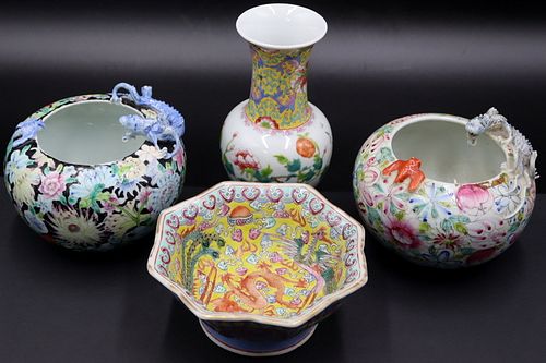 Chinese Famille Rose Porcelains Grouping.