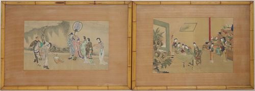 (2) Chinese School Paintings on Silk.