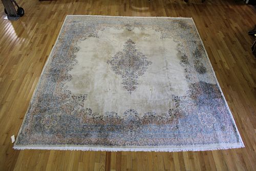 Vintage and Finely Hand Woven Kerman Carpet.