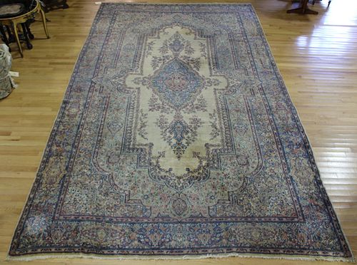 Antique And Finely Hand Woven Kerman Carpet.