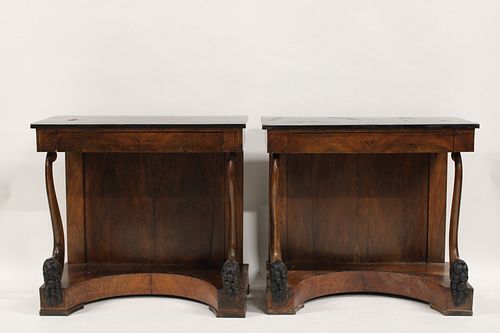 An Antique Pair of Neoclassical Style One Drawer