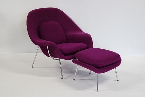 Eero Saarinen Womb Chair And Ottoman.