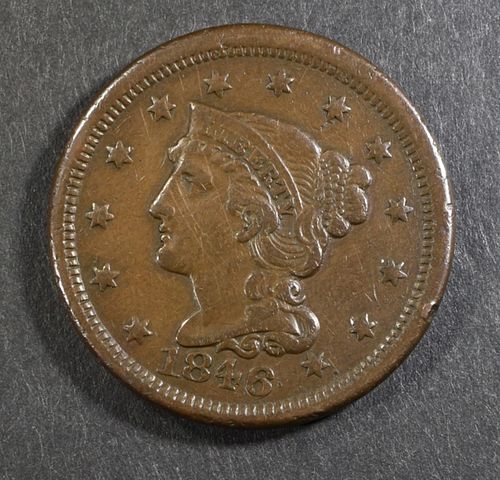 1846 SM DATE LARGE CENT  XF