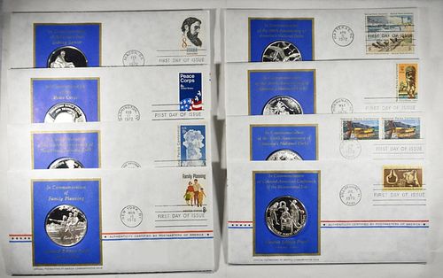 8 POSTMASTERS OF AMERICA 1972 .925 MEDALS
