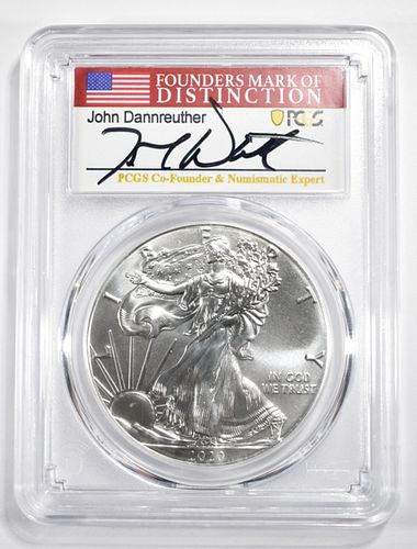 2020-(S)  SILVER EAGLE PCGS MS-70 EMERG ISSUE