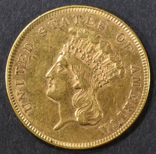 1855 $3 GOLD PIECE AU