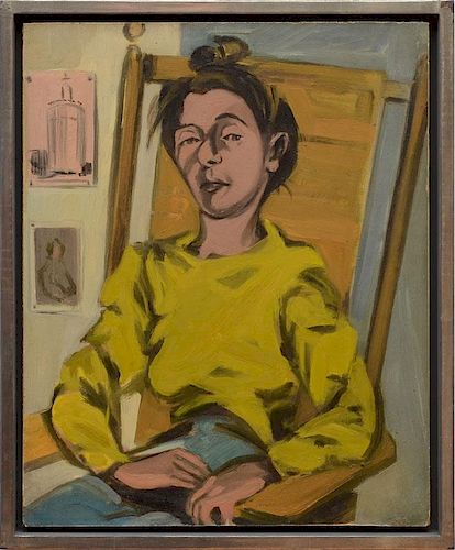 ELAINE DE KOONING (1918-1989): WOMAN IN A YELLOW BLOUSE