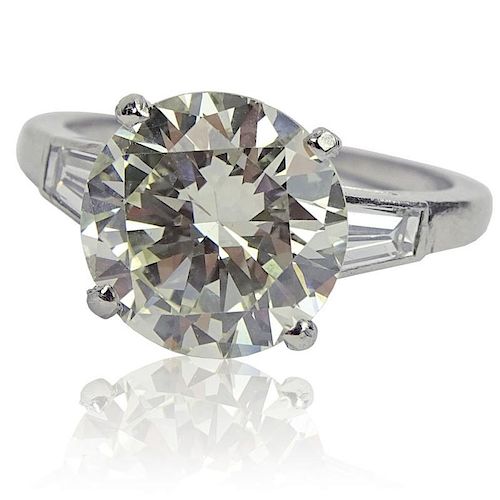 Vintage Cartier 3.85 Carat Round Brilliant Cut Diamond and Platinum Engagement Ring.  Shipping $30.00 (estimate $18,000-$25,000)