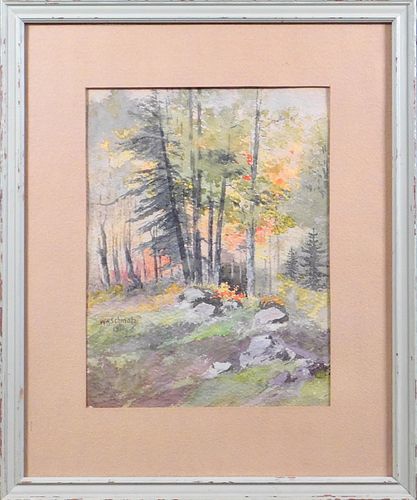 W. M. Schmalz:  Impressionist Forest Watercolor