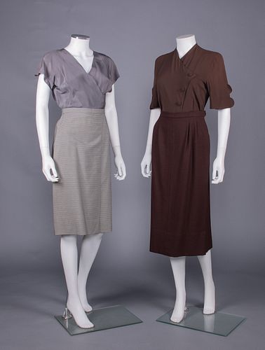TWO IRENE THREE PIECE SKIRT SUITS, AMERICA, 1947-1952