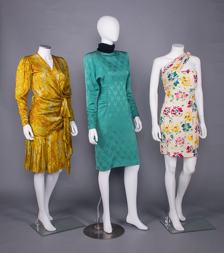 THREE UNGARO SILK PARTY DRESSES, PARIS, 1980-1990s