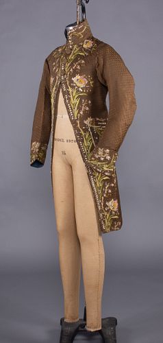 GENTS EMBROIDERED FROCK COAT, c. 1800